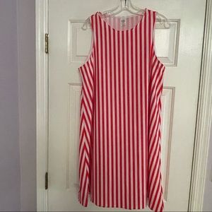 NWOT Sleeveless Red Striped A-line Dress